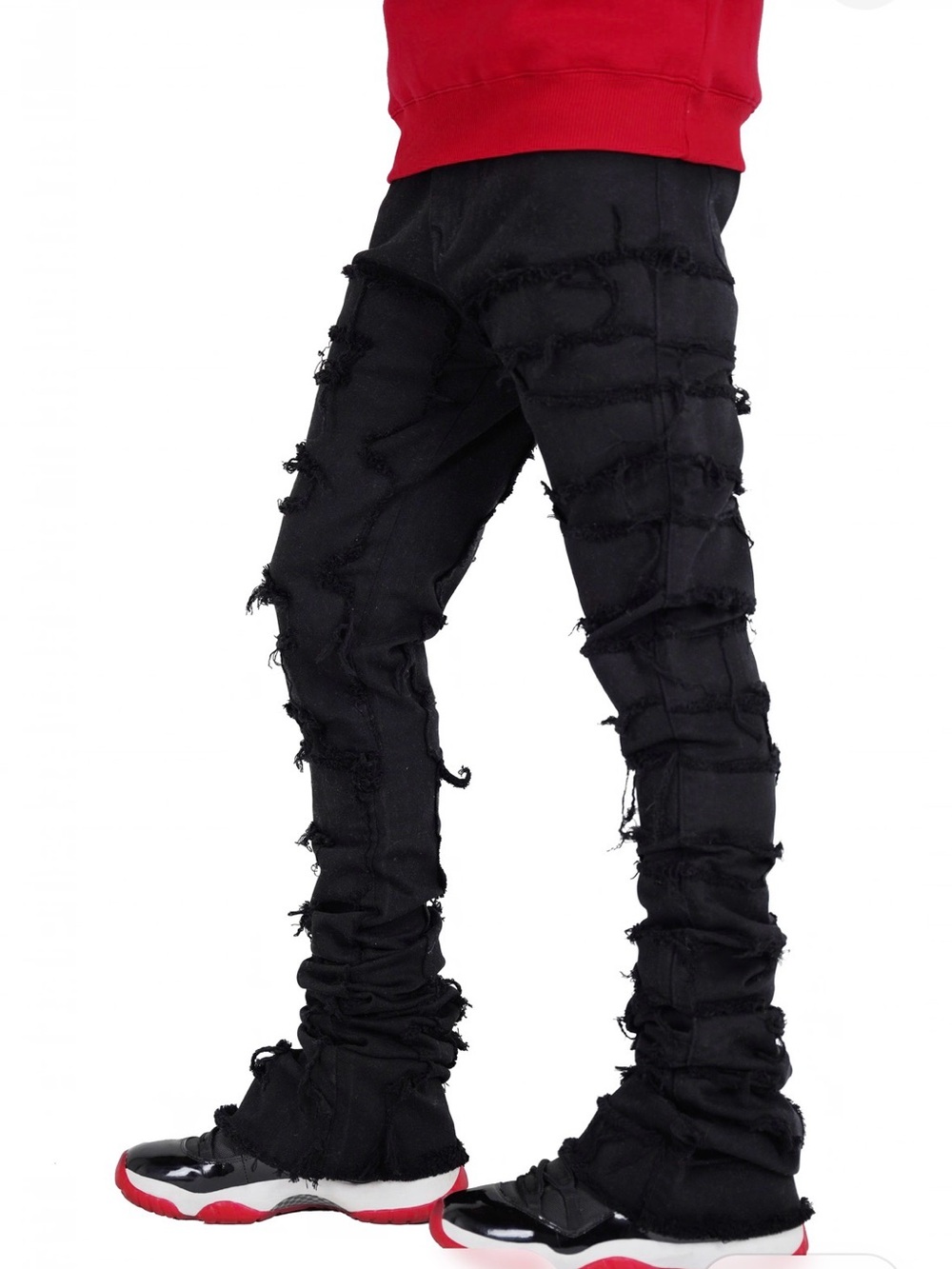 Focus Mens Super Stacked Denim Jeans (Jet Black) - Size 30W x34L